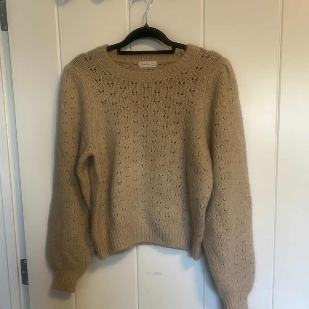 Rylee + Cru Beige Knit Sweater